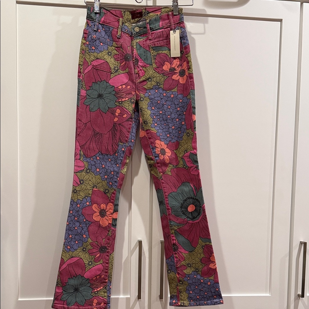 MOTHER Floral Women's Jeans - Pink and Green